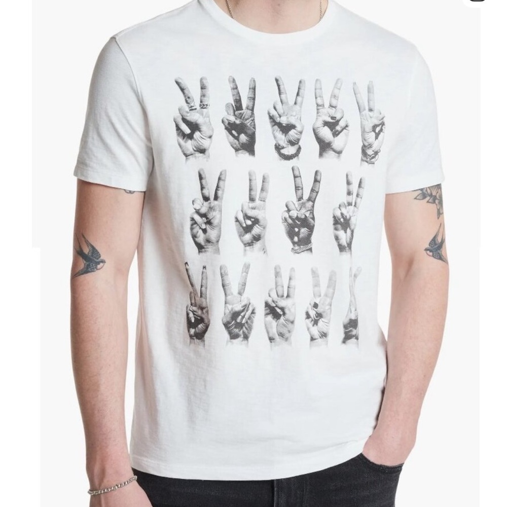 John Varvatos White Graphic T-Shirt